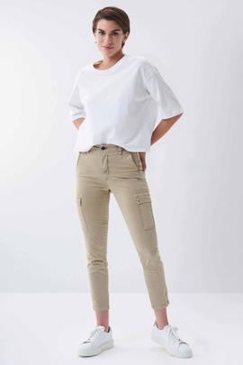 SECRET GLAMOUR CARGO SKINNY FIT BEIGE