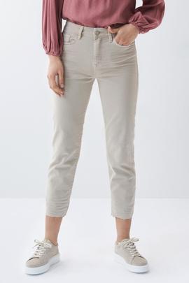 PANTALÓN VAQUERO TRUE CROPPED FIT BEIGE