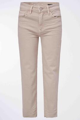 PANTALÓN VAQUERO TRUE CROPPED FIT BEIGE