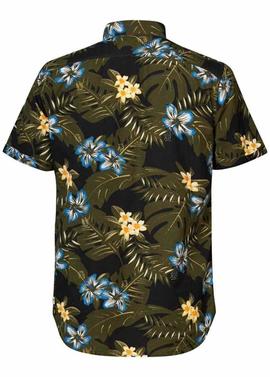 CAMISA MANGA CORTA FLORAL VERDE