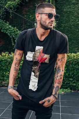 CAMISETA DE HOMBRE BOWIE END NEGRA