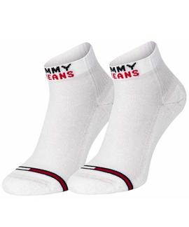 CALCETINES BAJOS UNISEX TOMMY JEANS 2 PACK ROSA Y BLANCO