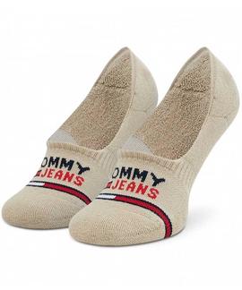 PIMKIES UNISEX TOMMY JEANS NO SHOW 2 PACK BEIGE Y BLANCO