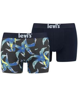 LEVIS MEN SEVENTIES FLOWER BOXER BRIEF 2 PACK NAVY