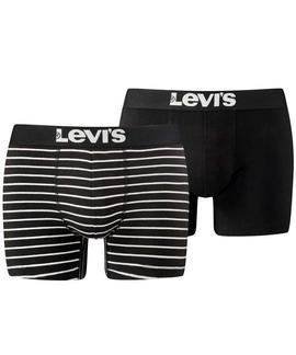 LEVIS MEN VINTAGE STRIPE YD BOXER BRIEF 2 PACK BLACK