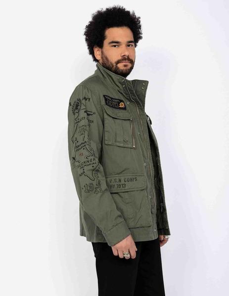 Chaqueta militar tipo sobrecamisa en verde Squad de Schott