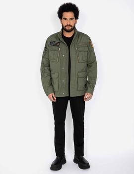 Chaqueta militar tipo sobrecamisa en verde Squad de Schott