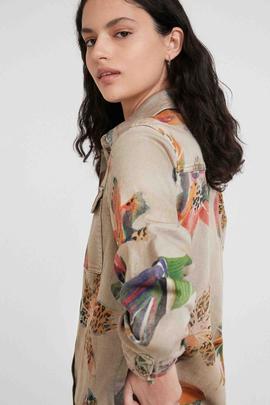 CAMISA CAMUFLAJE FLOWER CAMEL