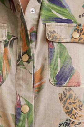 CAMISA CAMUFLAJE FLOWER CAMEL