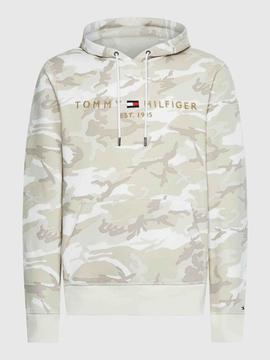 SUDADERA CON CAPUCHA Y ESTAMPADO DE CAMUFLAJE BEIGE