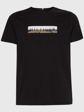 CAMISETA CON LOGOTIPO GRÁFICO DE CAMUFLAJE NEGRA