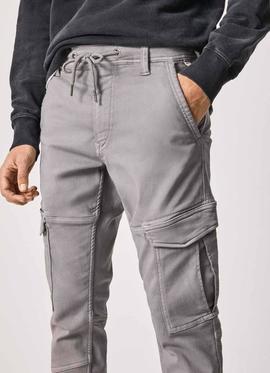 PANTALÓN JOGGER BOLSO CARGO JARED GRIS GYMDIGO