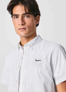 CAMISA DE MANGA CORTA PENTONVILLE CON MICROESTAMPADOS BLANCA