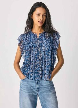 BLUSA PLISADA JANEL CON ESTAMPADO FLORAL