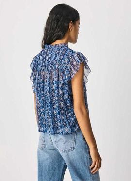 BLUSA PLISADA JANEL CON ESTAMPADO FLORAL