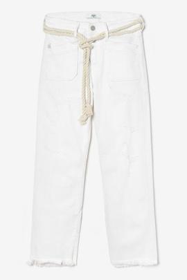 PANTALÓN VAQUERO PRICILIA CROPPED FIT BLANCO CON GATEADOS