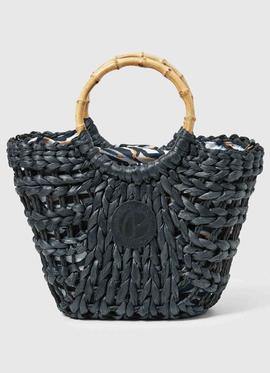 BOLSO DE PAJA MEL BAG GRIS OSCURO