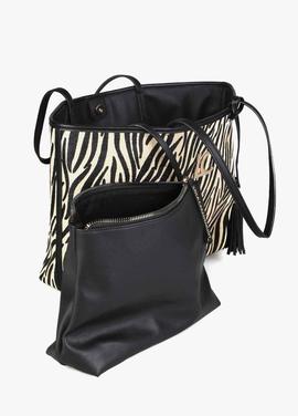 BOLSO SHOPPER RAFIA ANIMAL PRINT