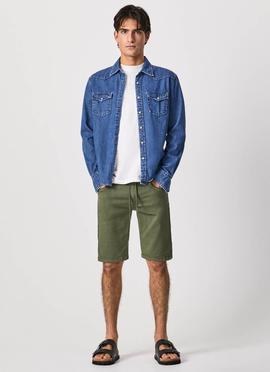 BERMUDA JAGGER SHORT SLIM FIT GYMDIGO VERDE CAQUI DEGRADÉ