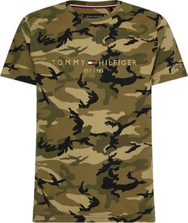 CAMISETA CAMUFLAJE CON LOGO TOMMY VERDE