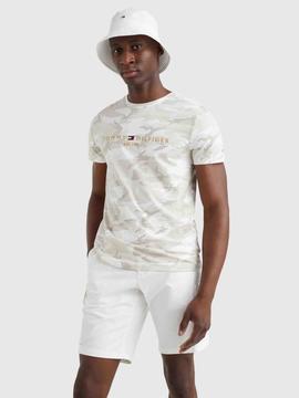 CAMISETA CAMUFLAJE CON LOGO TOMMY BEIGE