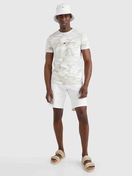 CAMISETA CAMUFLAJE CON LOGO TOMMY BEIGE