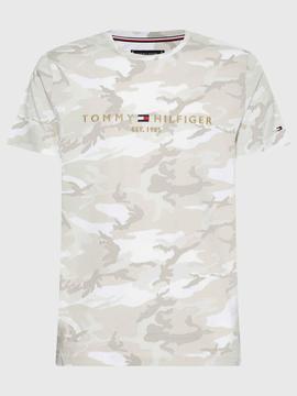 CAMISETA CAMUFLAJE CON LOGO TOMMY BEIGE