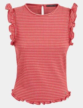 TOP ABBY EN VICHY ROJO Y BLANCO