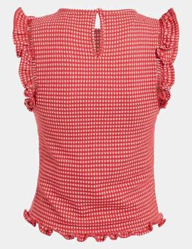 TOP ABBY EN VICHY ROJO Y BLANCO