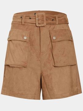 SHORTS MARIANGELA DE ANTE SINTÉTICO CAMEL