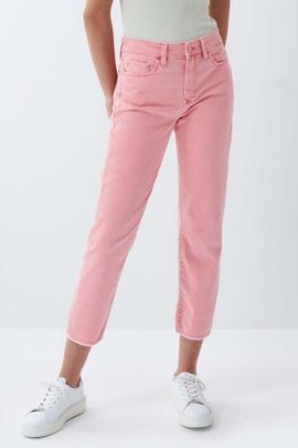 PANTALÓN VAQUERO TRUE CROPPED FIT ROSA