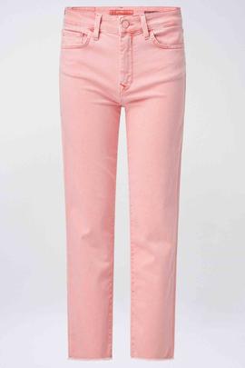 PANTALÓN VAQUERO TRUE CROPPED FIT ROSA