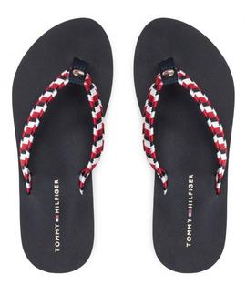 CHANCLAS WOVEN WEBBING DE TEJIDO TRENZADO TRICOLOR