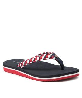 CHANCLAS WOVEN WEBBING DE TEJIDO TRENZADO TRICOLOR