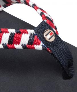 CHANCLAS WOVEN WEBBING DE TEJIDO TRENZADO TRICOLOR