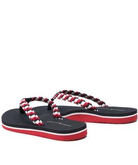 CHANCLAS WOVEN WEBBING DE TEJIDO TRENZADO TRICOLOR