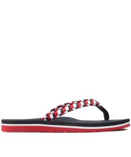 CHANCLAS WOVEN WEBBING DE TEJIDO TRENZADO TRICOLOR