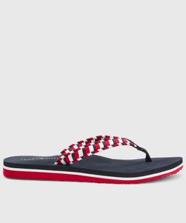 CHANCLAS WOVEN WEBBING DE TEJIDO TRENZADO TRICOLOR