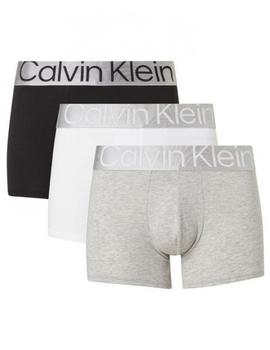 BOXER TRUNK 3 PACK STELL COTTON NEGRO, BLANCO Y GRIS