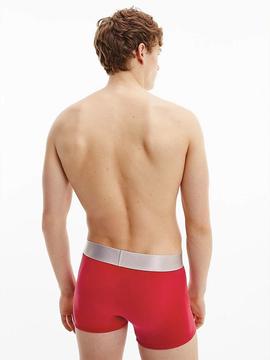 BOXER TRUNK 3 PACK STEEL COTTON GRIS, ROJO Y AZUL