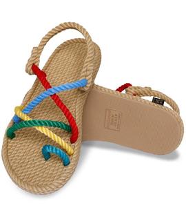 SANDALIAS DE MUJER IBIZA BEIGE / MULTI