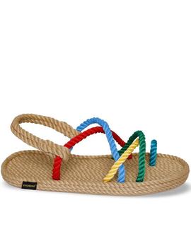 SANDALIAS DE MUJER IBIZA BEIGE / MULTI