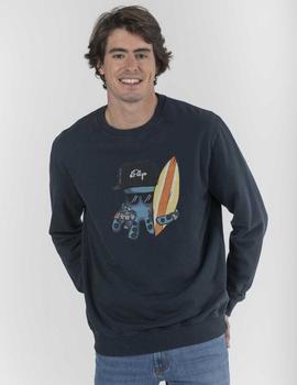 SUDADERA HAWAIIAN SURFER CREWNECK AZUL MARINO