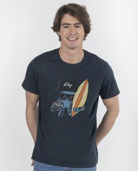 CAMISETA HAWAIIAN SURFER AZUL MARINO