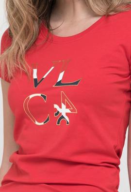 CAMISETA DE MUJER MANGA CORTA VLC ROJA