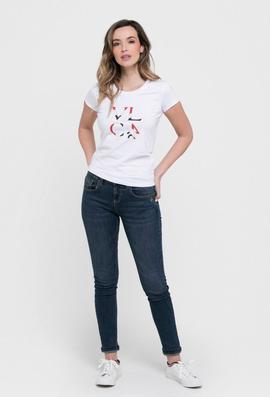 CAMISETA DE MUJER MANGA CORTA VLC BLANCA