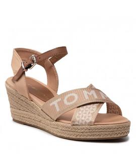 SANDALIAS DE CUÑA BAJA TOMMY WEBBING NUDE