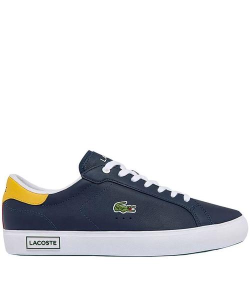  Lacoste Zapatillas bajas para hombre, Blanco/Azul