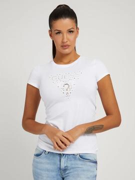 SHORT SLEEVE EYELET FLORAL LOGO PURE WHITE