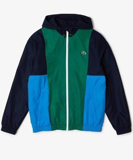 CHAQUETA LIGERA LACOSTE SPORT COLOR BLOCK VERDE